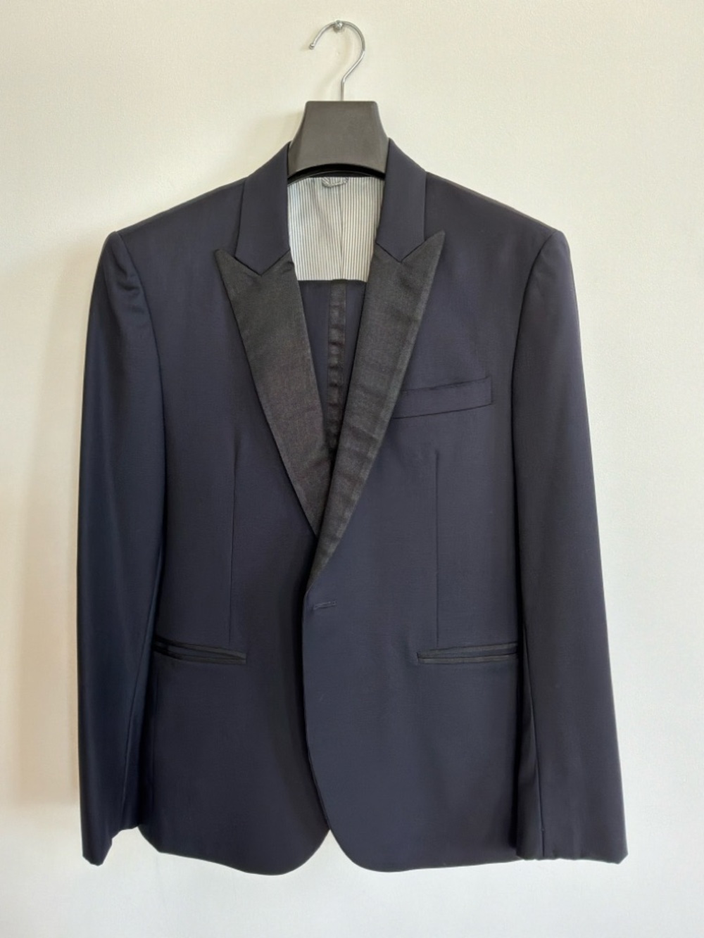 Brooklyn Tailors Navy Italian Wool Tuxedo with Silk Peak Lapel and Accents